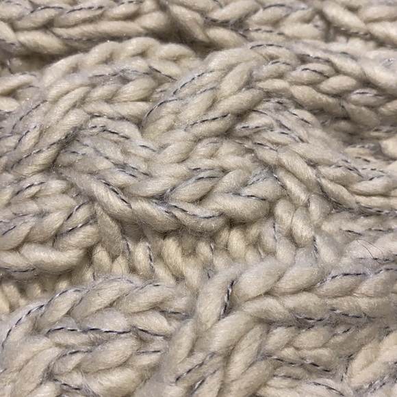 SOLD OUT Tan Cable Knit Faux Fur Pompom Beanie Fleece Lined Women's Winter Hat - Picture 4 of 4